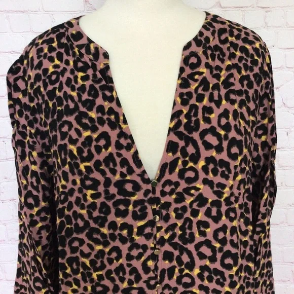LOFT Animal Print Long Sleeve Dress - Size Medium - Picture 2 of 8